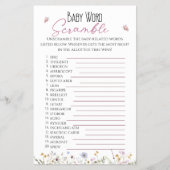 Baby Word Scramble Watercolor Wildfloral Flyer (Vorne)
