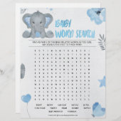 Baby Word Search [Baby Elephant [blau] Briefbogen (Vorne/Hinten)