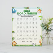 Baby Word Search Baby Shower Game [Tierthema] Briefbogen (Stehend Vorderseite)