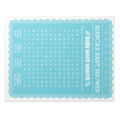 Baby Word Search Blue Papel Picado Kinderdusche Notizblock (Vorderseite)