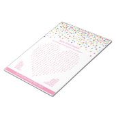 Baby Word Search Confetti Baby Showspiel Notizblock (angewinkelt)