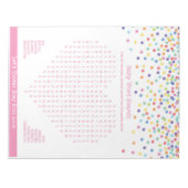 Baby Word Search Confetti Baby Showspiel Notizblock (Vorderseite)