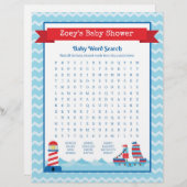 Baby Word Search Nautical Theme Kinderdusche (Vorne/Hinten)