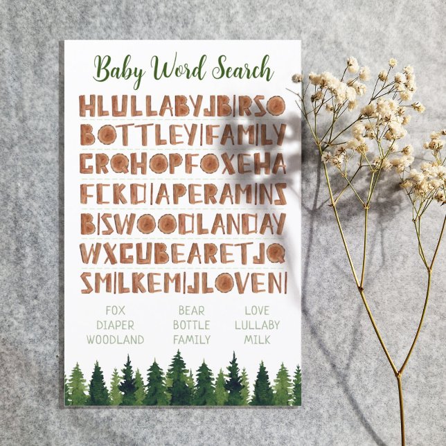 Baby Word Search Woodland Baby Showspiele (Von Creator hochgeladen)