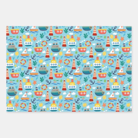 Baby Wrapping Paper Set Geschenkpapier Set (Vorderseite)