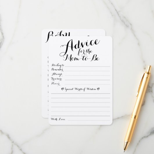 Baby wünscht Rat & Vorhersagen auf doppelter Seite Begleitkarte (Vorderseite/Rückseite Beispiel)