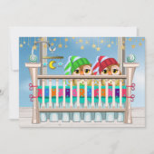 Baby x 2 Glückliche Sie! Einladung von Twins (Vorderseite)