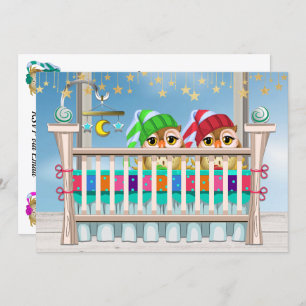 Baby x 2 Glückliche Sie! Einladung von Twins