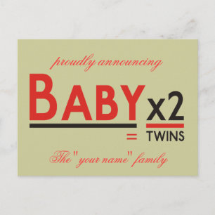 Baby x 2, stolz ankündigen, The "your name" f... Ankündigungspostkarte