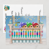 Baby x 3 - YIPPEE! Einladung von Kindern (Vorne/Hinten)