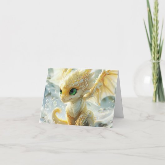 Baby Yellow Dragon Digital Art Karte (Vorderseite)