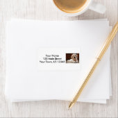 Baby Yellow Labrador Puppy Hund liegt auf Bauch Adressaufkleber (Insitu)