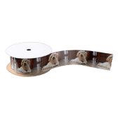 Baby Yellow Labrador Puppy Hund liegt auf Bauch Satinband (Spule)