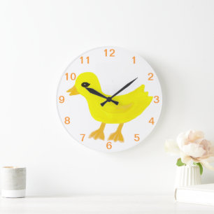 Baby Yellow Rubber Ducky Große Wanduhr