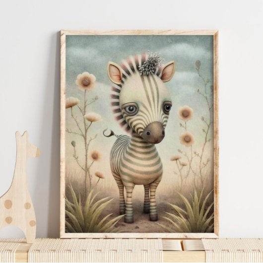 Baby Zebra African Animal | Zebra Wall Print Poster