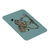 Baby zebra auf blauem Hintergrund Magnet (Rechte Seite)