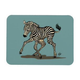 Baby Zebra auf blauem Hintergrund Magnet