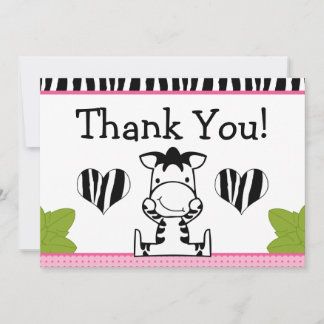 Baby Zebra Baby Girl Dankeschön Karte
