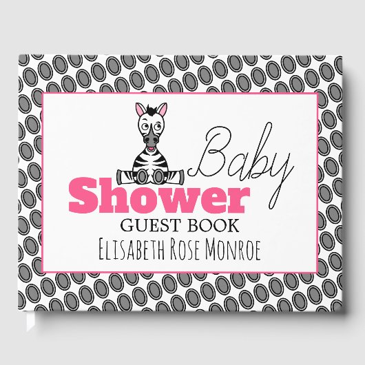 Baby Zebra, Babydusche Gästebuch (Vorderseite)