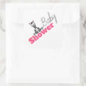 Baby Zebra, Babydusche Quadratischer Aufkleber (Tasche)