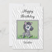 Baby Zebra birthday card for child Karte (Vorderseite)