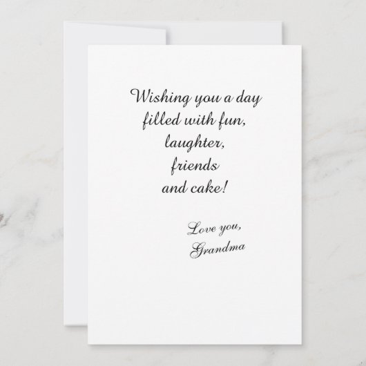 Baby Zebra birthday card for child Karte (Rückseite)