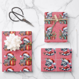 Baby Zebra Christmas Kids Geschenkpapier Set