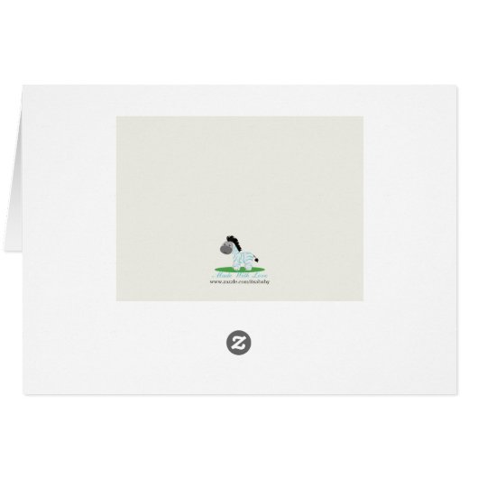 Baby Zebra Faltkarte (Rückseite Horizontal)