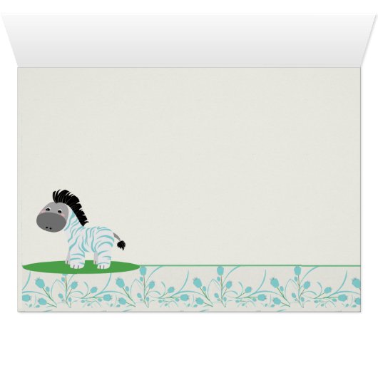 Baby Zebra Faltkarte (Innenansicht Horizontal (Unten))
