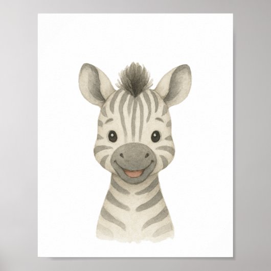 Baby Zebra Gender Neutral Safari Kinderzimmer Post Poster (Vorne)