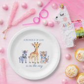 Baby Zebra Giraffe und Tiger Pappteller (Party)