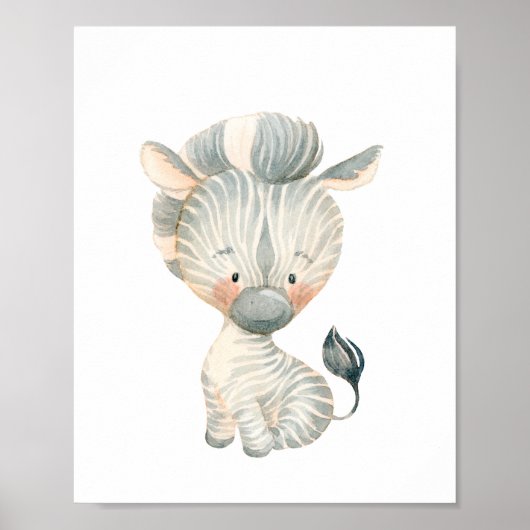 Baby Zebra Kinderzimmer Wall Art Poster (Vorne)