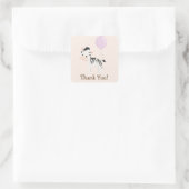 Baby Zebra, Lila, Jungle Animal Danke Quadratischer Aufkleber (Tasche)