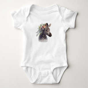 Baby Zebra mit Blume Strampler