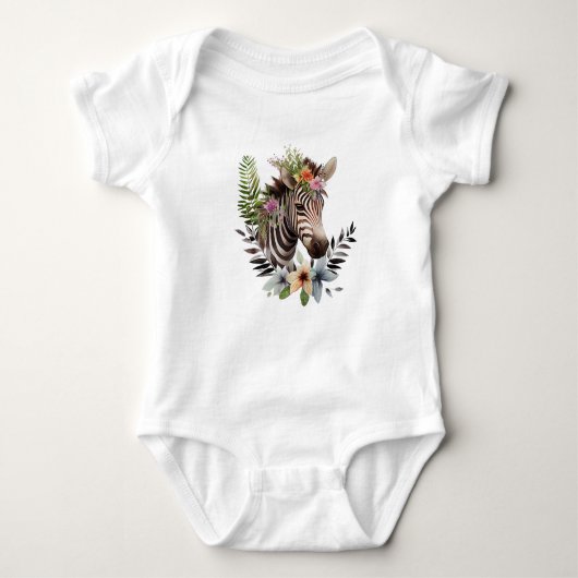 Baby Zebra mit dem Tod von Blume Baby Strampler (Vorderseite)