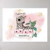 *~* Baby Zebra Name Jungle Nurser Girl Baby Poster (Vorne)