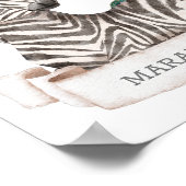 *~* Baby Zebra Name Kinderzimmer Jungle Sweet Poster (Ecke)