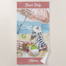 Baby Zebra Personalisiert Beach Blanket Strandtuch