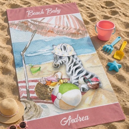 Baby Zebra Personalisiert Beach Blanket Strandtuch