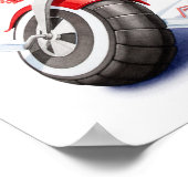 Baby Zebra Riding Red Tricycle Nursery Print Poster (Ecke)