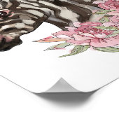 Baby Zebra Rose Animal Poster | Wall Print (Ecke)