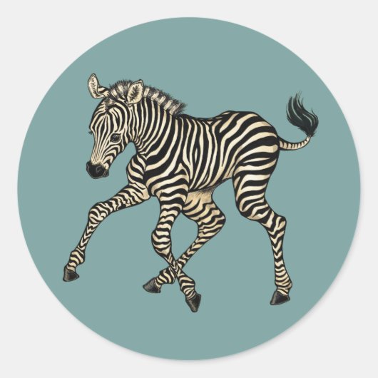 Baby Zebra Runder Aufkleber (Vorderseite)