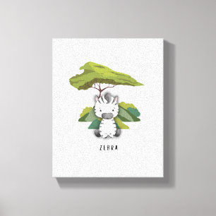 Baby Zebra Safari Canvas Print Leinwanddruck