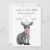 Baby Zebra schwarz-weiß Geburtstag Einladung (Vorderseite)
