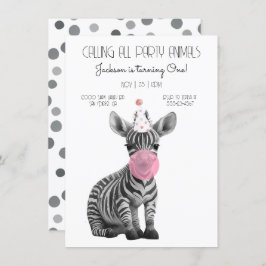 Baby Zebra schwarz-weiß Geburtstag Einladung