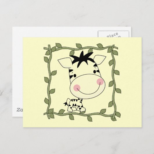 Baby Zebra T - Shirt und Geschenke Postkarte (Vorne/Hinten)
