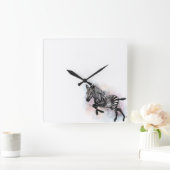 Baby Zebra Wall Clock Quadratische Wanduhr (Zuhause)
