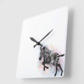 Baby Zebra Wall Clock Quadratische Wanduhr (Winkel)
