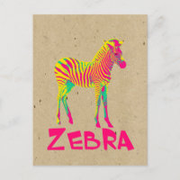 Baby Zebra Wild Psychedelic in Pink Yellow Green