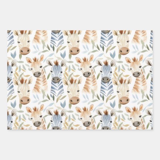 Baby zebras geschenkpapier set (Vorderseite 3)